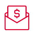 icon of a financial document in envelope